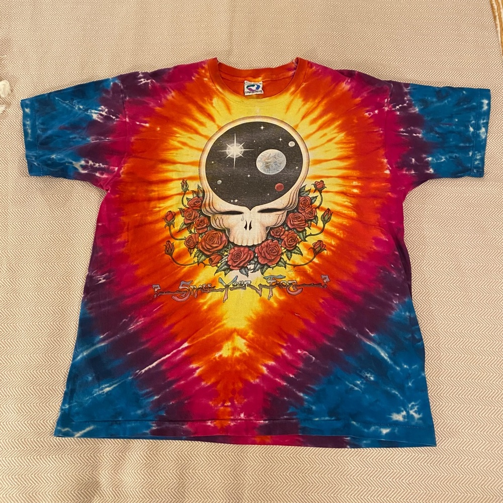 Vintage 1992 Grateful Dead Space Your Face Liquid Blue T Shirt